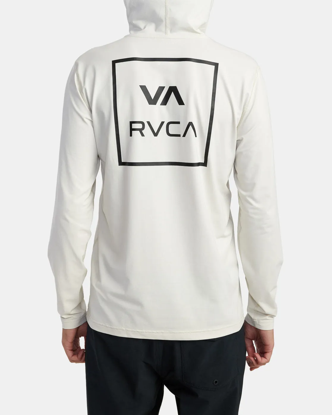 RVCA Long Sleeve Rashguard Hoodie - Silver Bleach