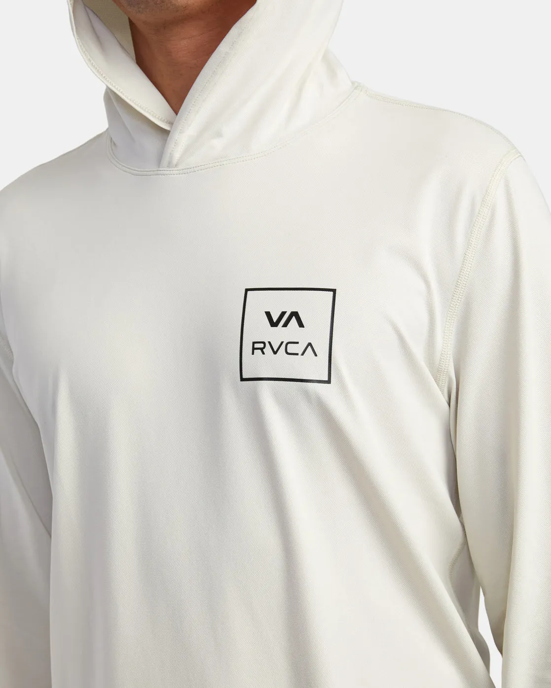 RVCA Long Sleeve Rashguard Hoodie - Silver Bleach