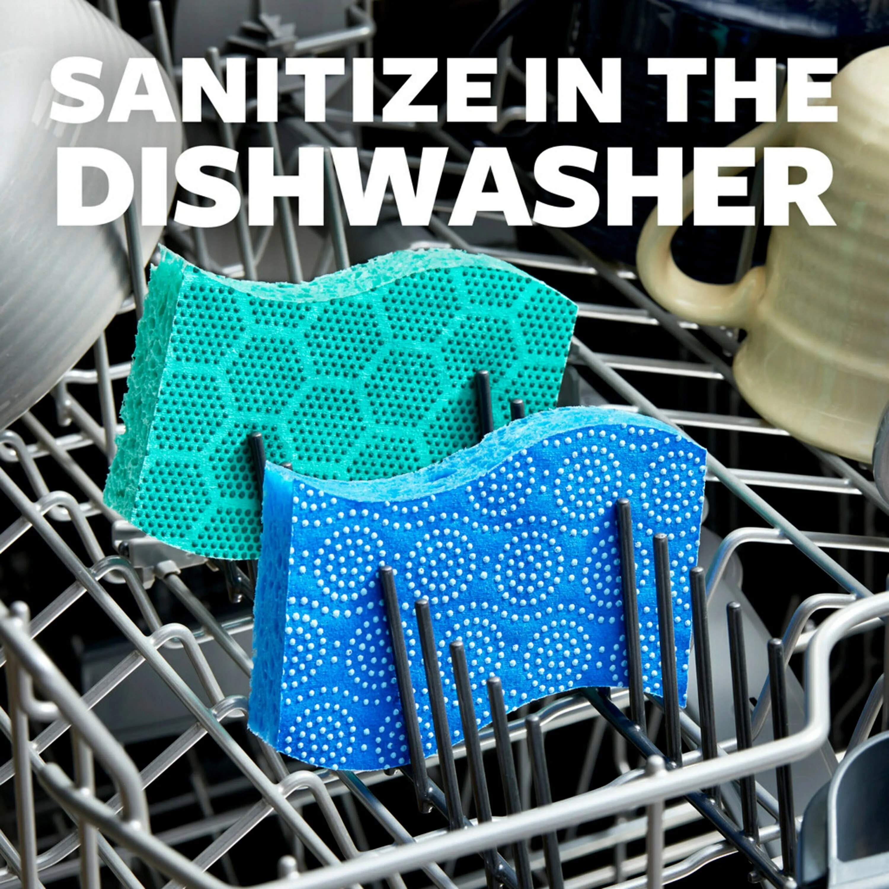 Scotch-Brite Stay Fresh Sponges, Heavy Duty, Odor Free Guarantee, Antibacterial, 3 Scrubbers