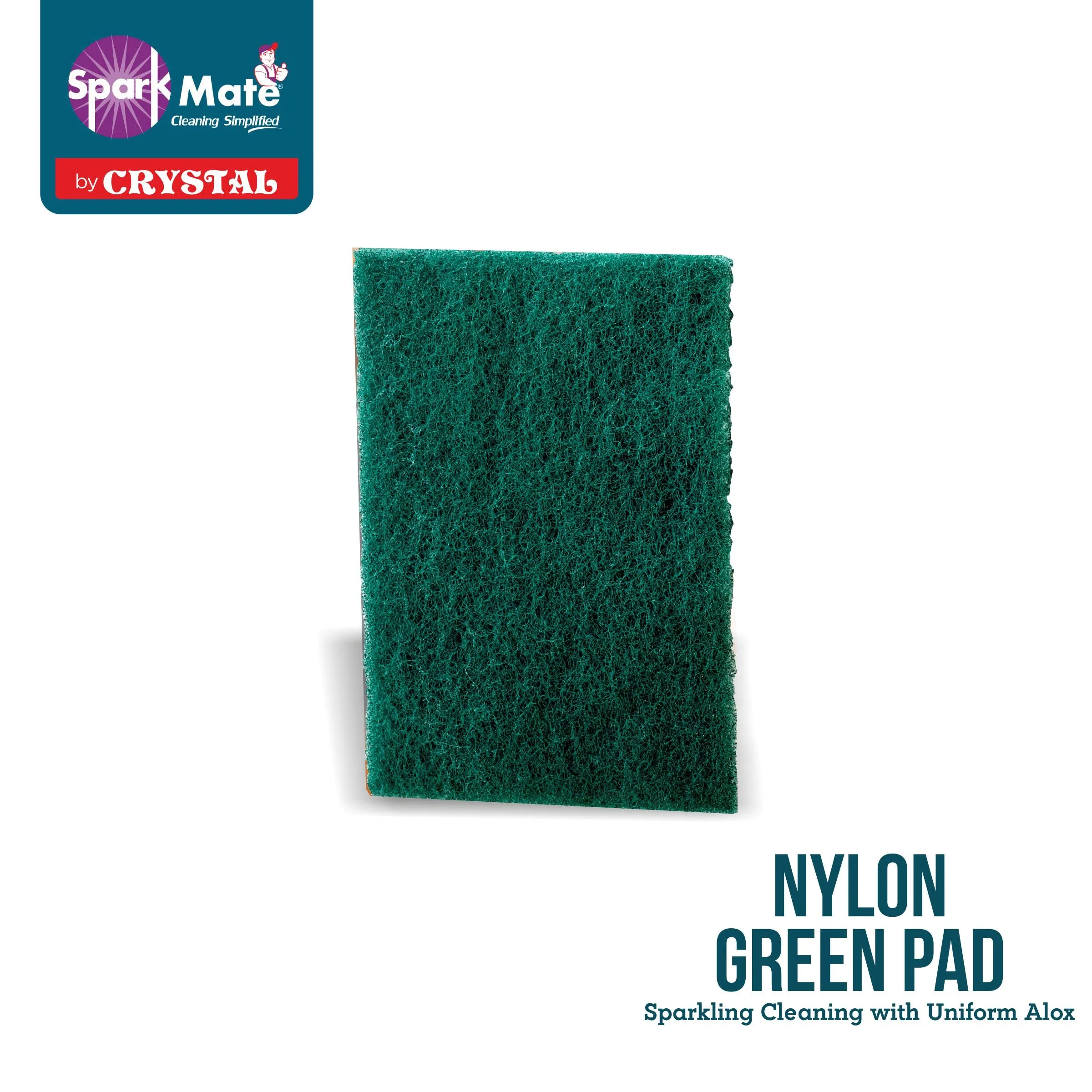 Sparkmate By Crystal Nylon Green Scrub Pad (Pack of 1)
