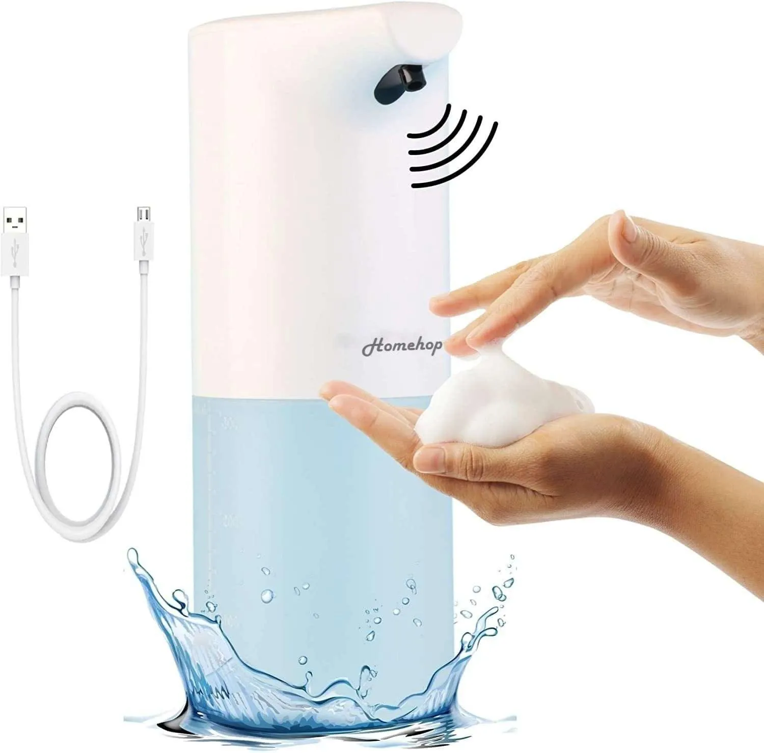 USB Rechargeable Automatic Sensor Liquid Hand Wash Foam Soap Dispenser 350ml