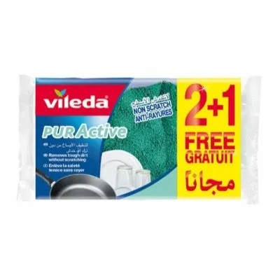 Vileda Puractive Non Scratch Scourer Pad x2   1 Free