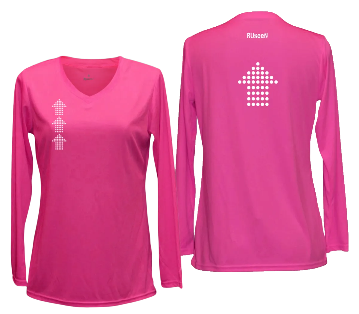 Women's Reflective Long Sleeve Shirt - Dotted Arrows