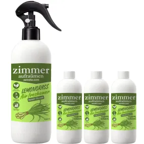 Zimmer Aufraumen- Room Air Freashener, Lemongrass, (Ready Spray) - 450 ML   3 Concentrates for making 3X450 ML Room Freshener